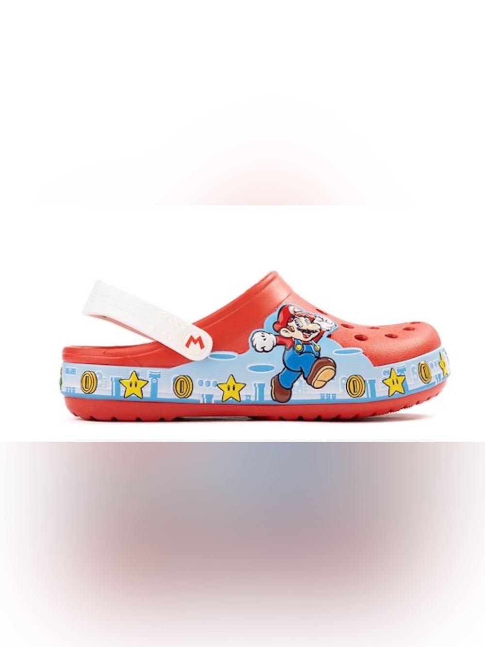 CROCS Kids Red Super Mario Graphic Clog with White Strap light up